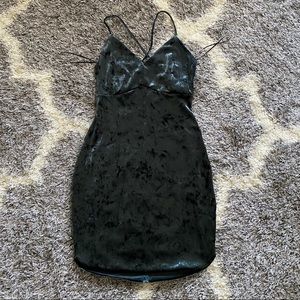 blue green velvet cocktail/bodycon mini dress